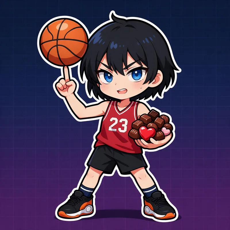ラブ顔診断「バスケ部のエース」タイプのイラスト
